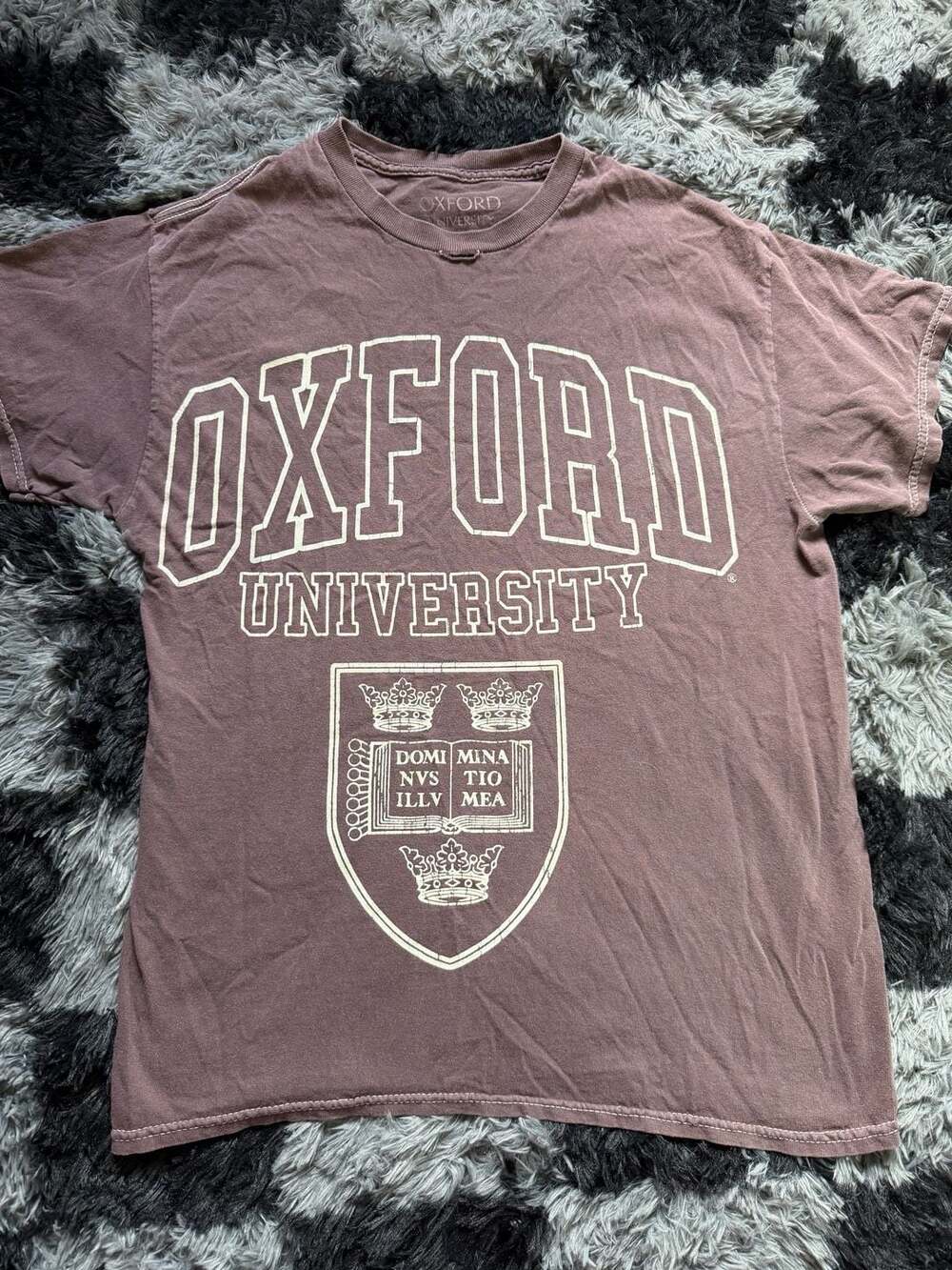 Official Oxford University Crest Logo Graphic T-Shirt Brown
